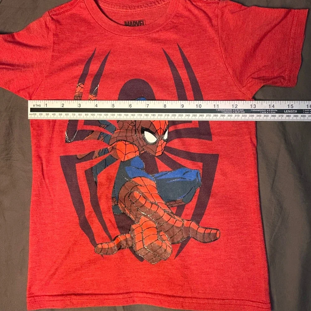 Marvel Spider-Man Kids Red Graphic T Shirt XS (4/5) Short Sleeve‎ Marvel
